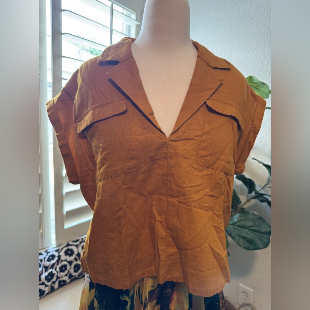 Anthropologie Mustard Shirt with tags